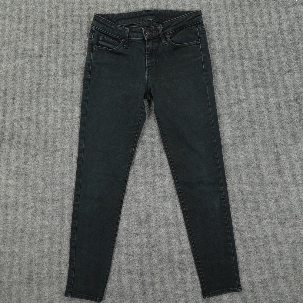 Uniqlo Jeans Womens 24 Charcoal Black Skinny Fit Stretch Denim Everyday Casual